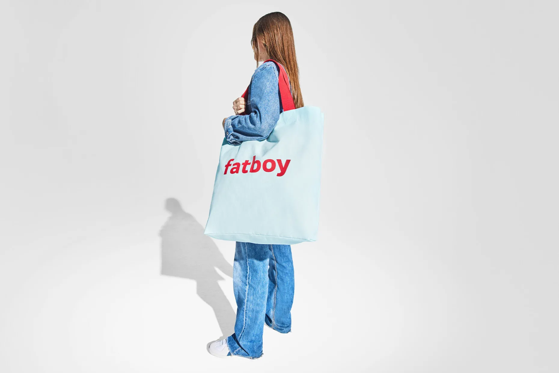 Baggy-Bag Katoenen tas, blauw, 61x55 cm