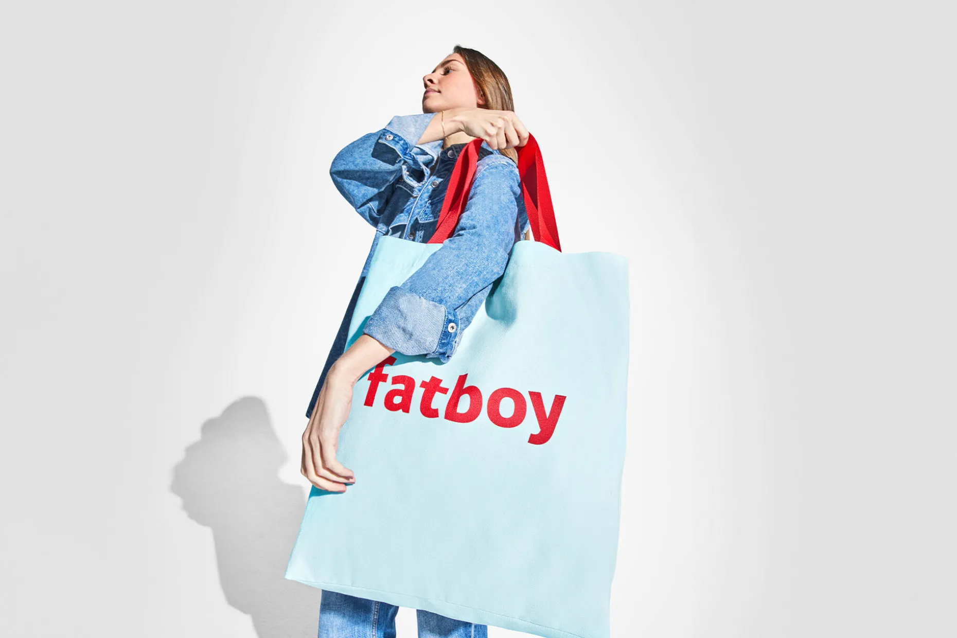 Baggy-Bag Katoenen tas, blauw, 61x55 cm