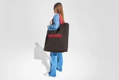 Baggy-Bag Katoenen tas, grijs, 61x55 cm