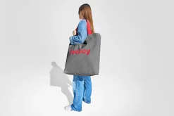 Baggy-Bag Katoenen tas, grijs, 61x55 cm