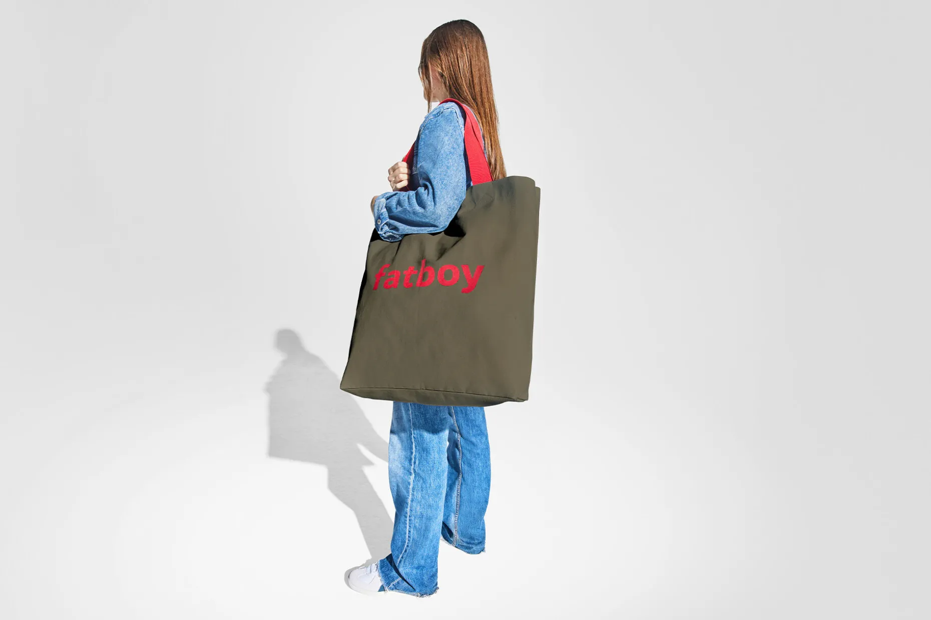 Baggy-Bag Katoenen tas, groen, 61x55 cm