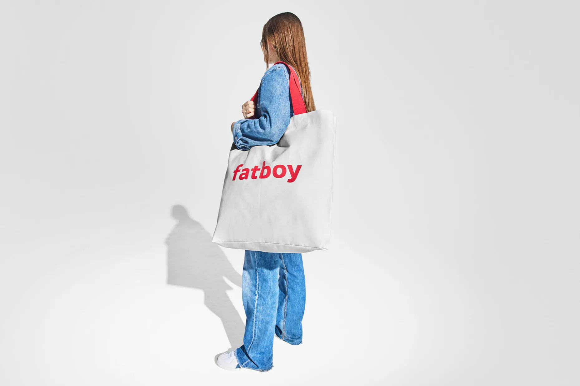 Baggy-Bag Katoenen tas, wit, 61x55 cm