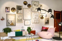 Big Lebow Arc lamp, zwart, 186x234 cm