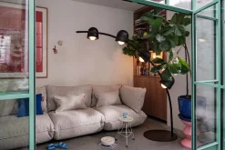 Big Lebow Arc lamp, zwart, 186x234 cm