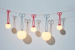 Bolleke Mini set (3 pcs) Kleine oplaadbare lampen, rood, 12x12 cm