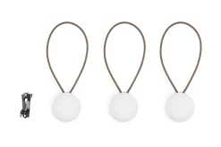 Bolleke Mini set (3 pcs) Kleine oplaadbare lampen, bruin, 12x12 cm