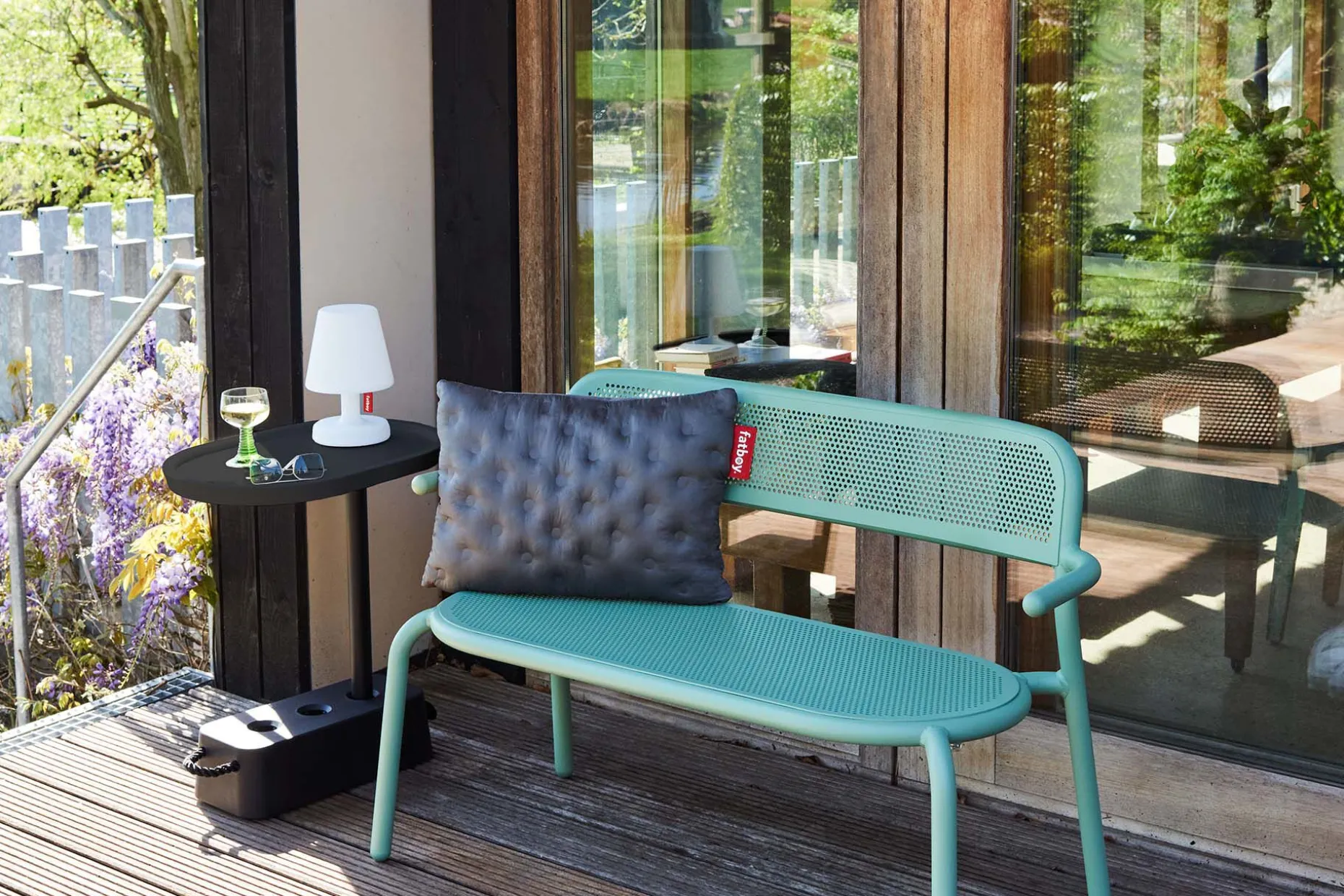 Brick Table Bijzettafel voor buiten, zwart, 56x39x63.5 cm