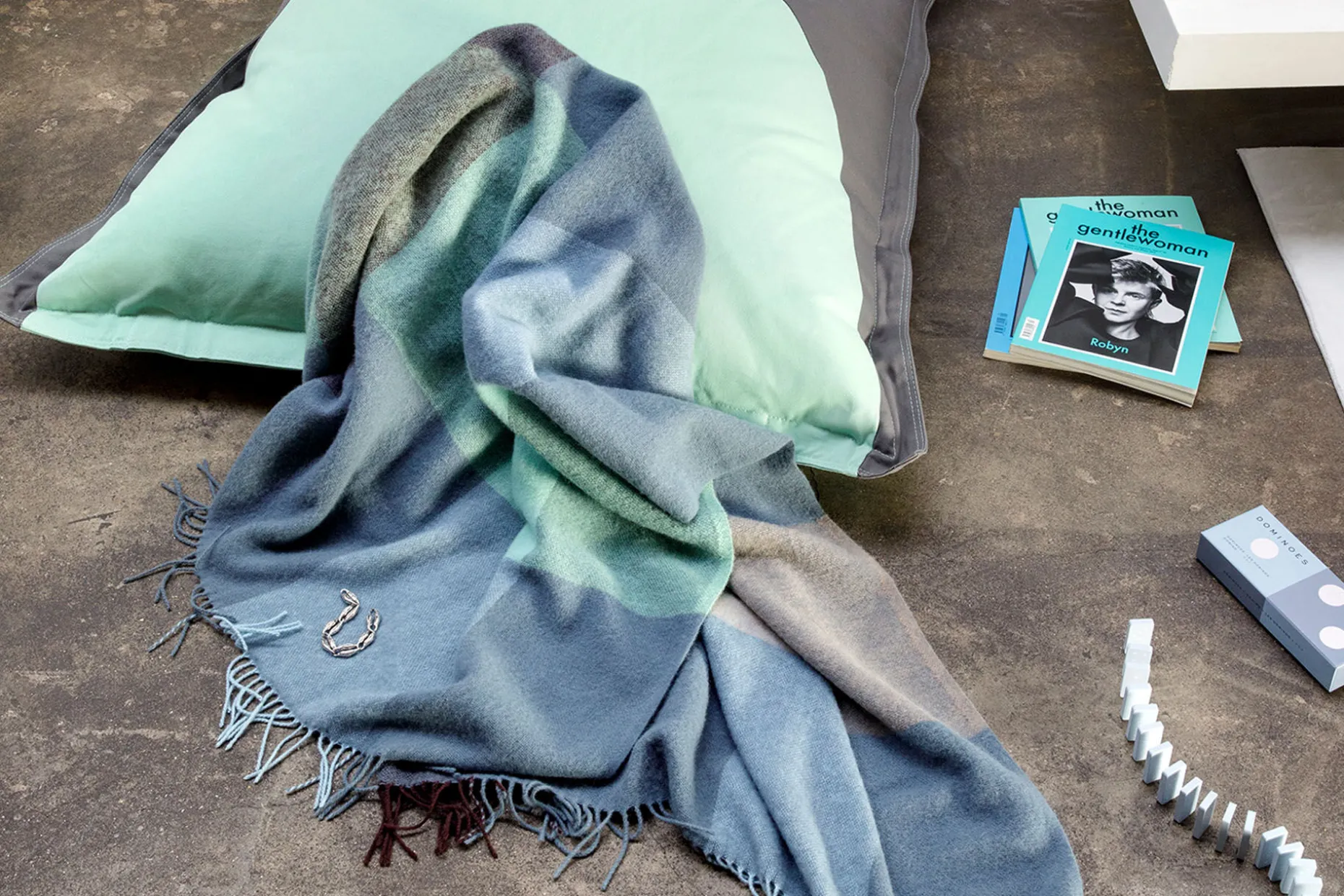 Colour Blend Blanket Wollen deken, blauw, 130x185 cm
