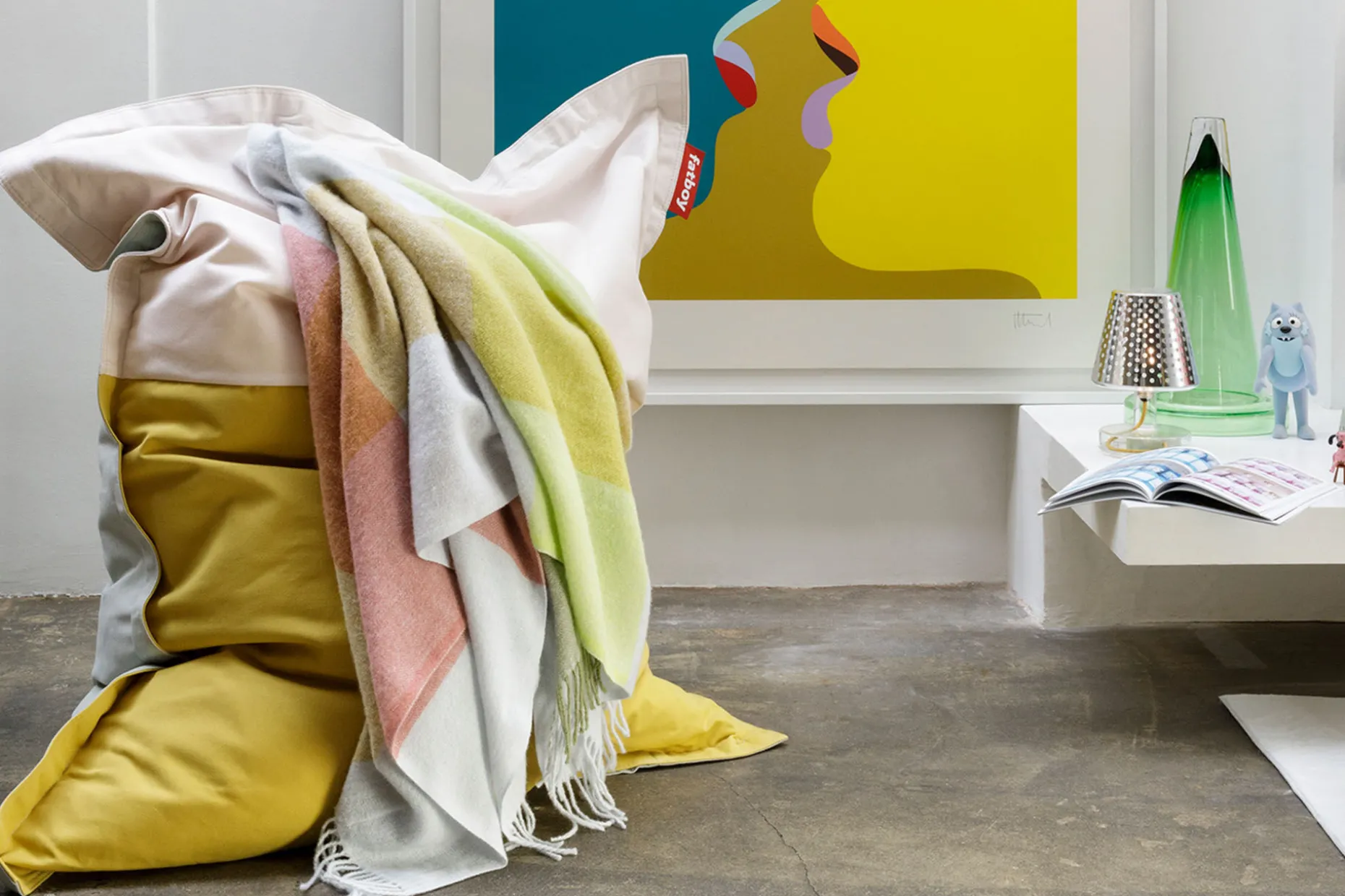 Colour Blend Blanket Wollen deken, geel, 130x185 cm