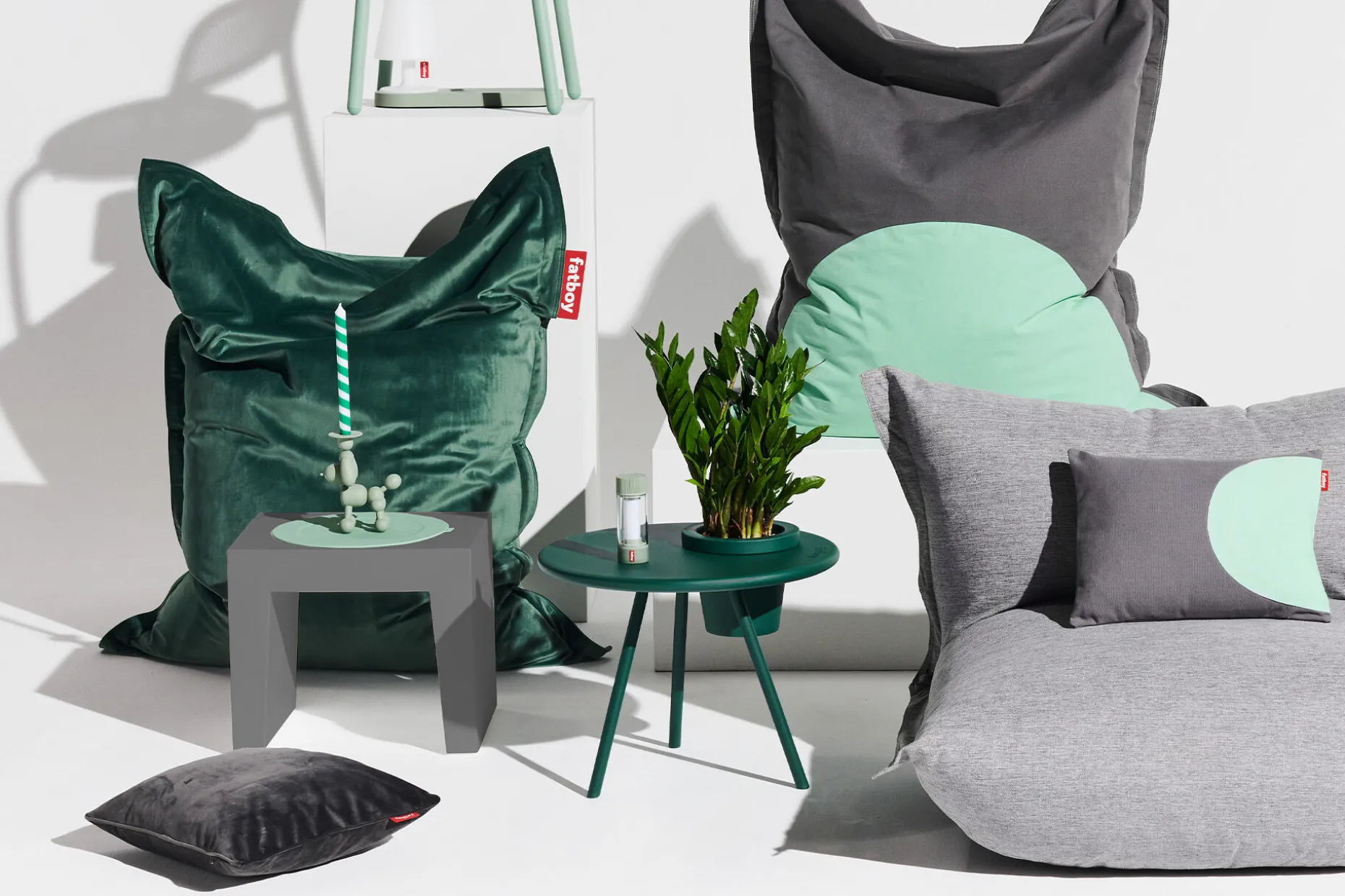Concrete Seat Kruk voor buiten, grijs, 40x50x43 cm