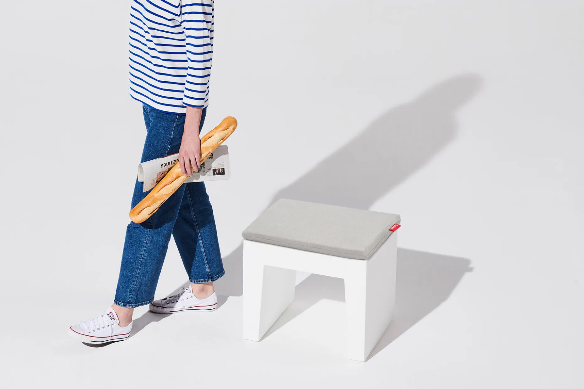 Concrete Seat Pillow Buitenkussen, grijs, 49x39x3 cm