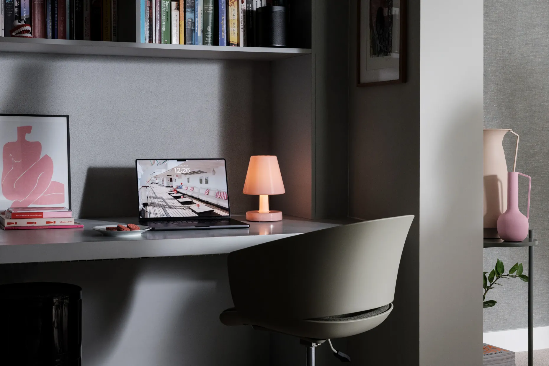 Edison The Ambiance Oplaadbare lamp, roze, 16.5x16.5x25.3 cm