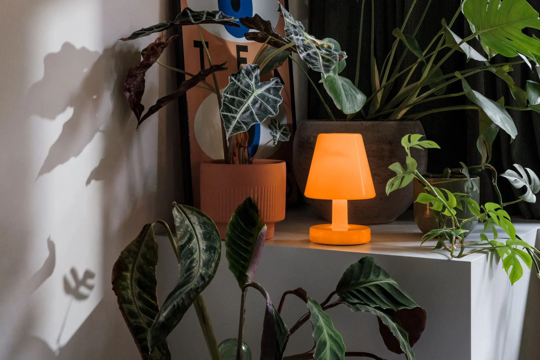 Edison The Ambiance Oplaadbare lamp, oranje, 16.5x16.5x25.3 cm