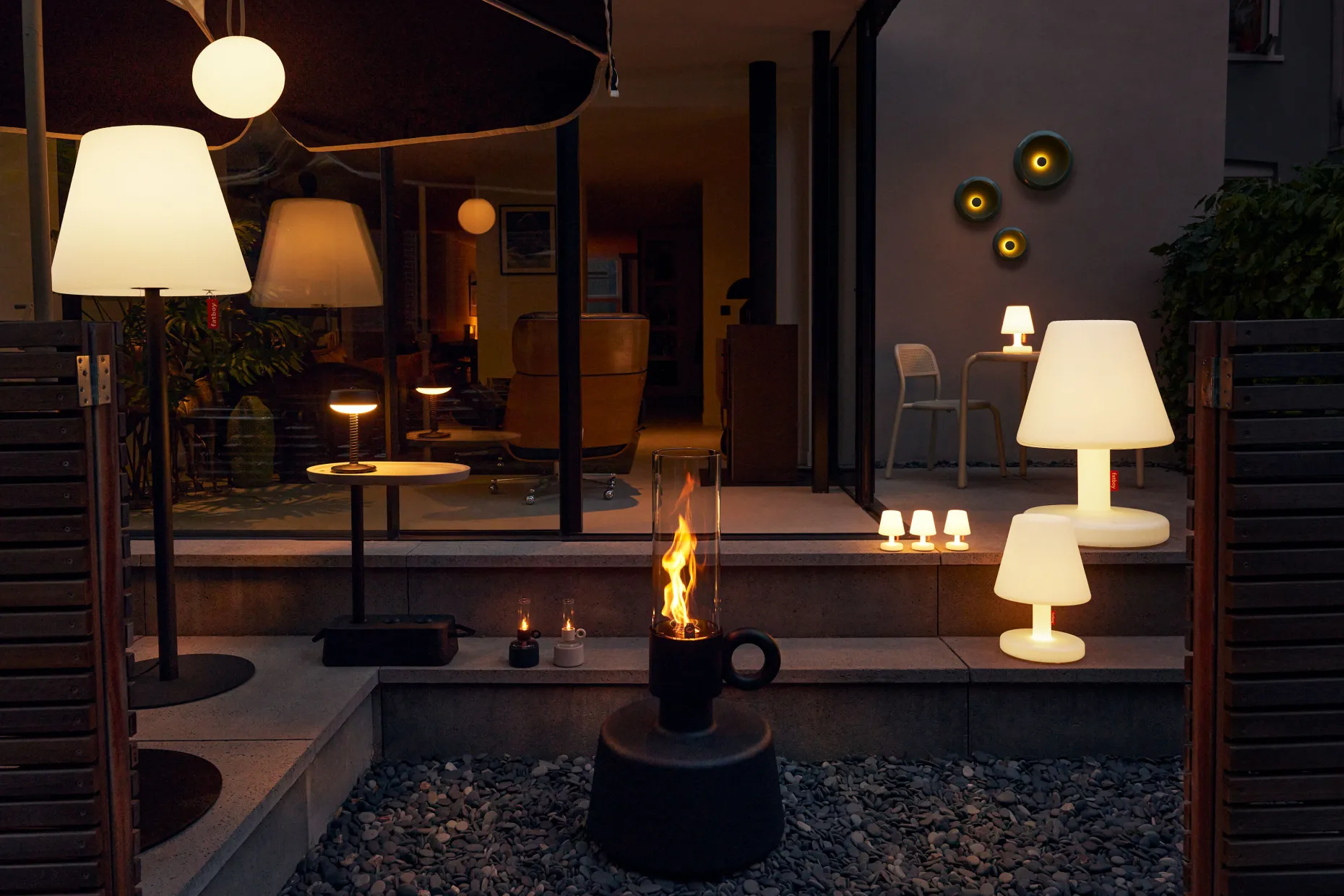 Flamtastique Olielamp voor buiten, zwart, 58.5x115.5 cm
