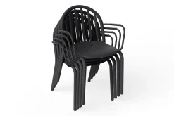 Fred's Armchair Tuinstoel met armleuning, zwart, 60x59.5x80.5 cm
