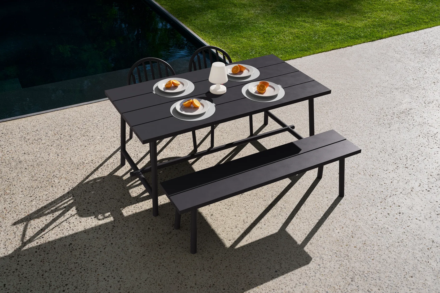 Fred's Bench Tuinbank, zwart, 160x40x46.5 cm