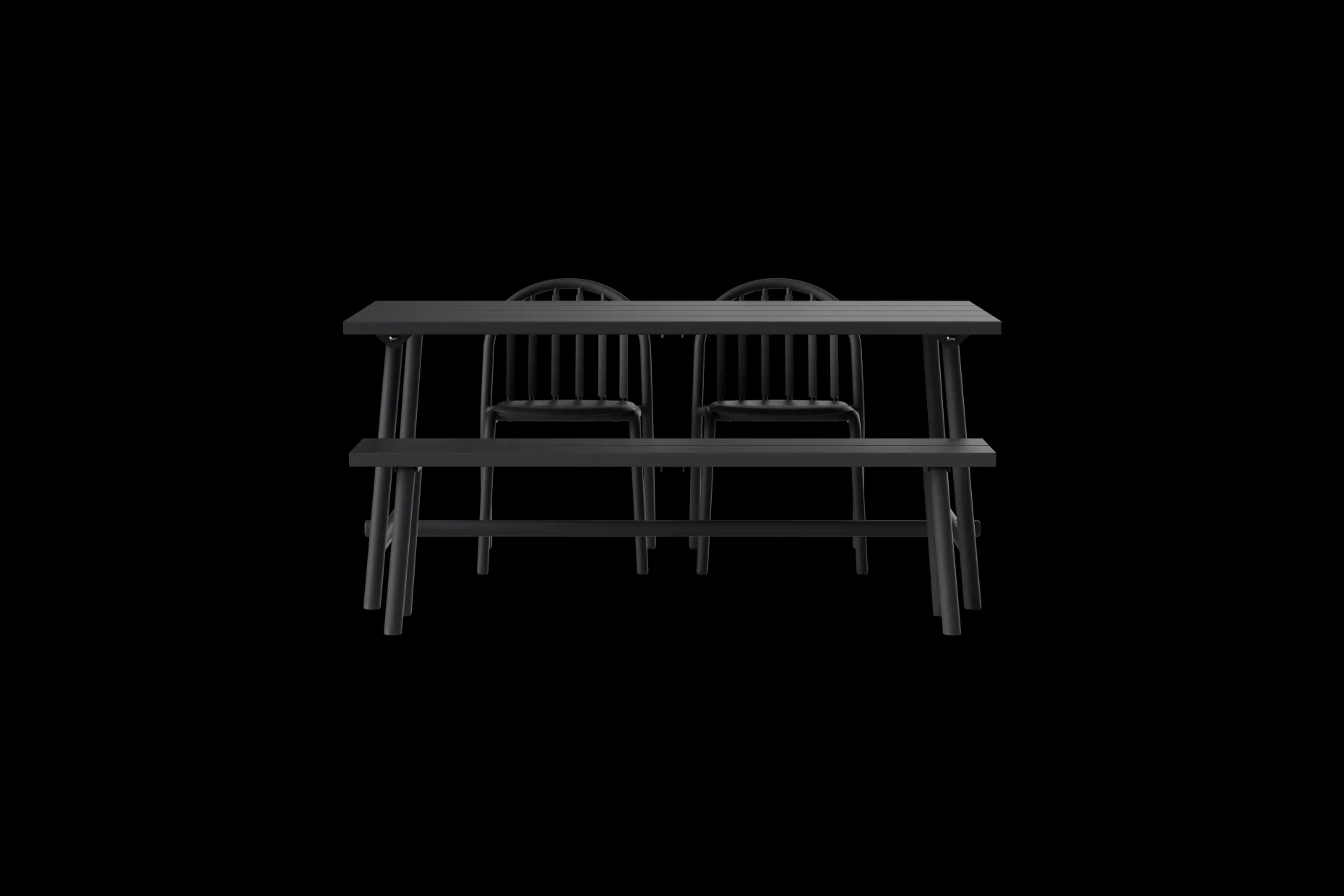 Fred's Bench Tuinbank, zwart, 160x40x46.5 cm