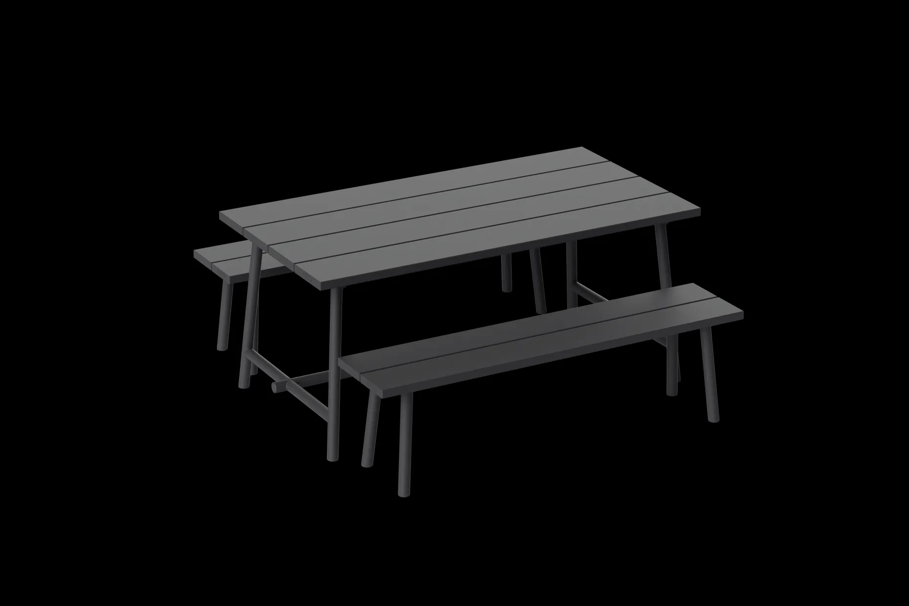 Fred's Bench Tuinbank, zwart, 160x40x46.5 cm