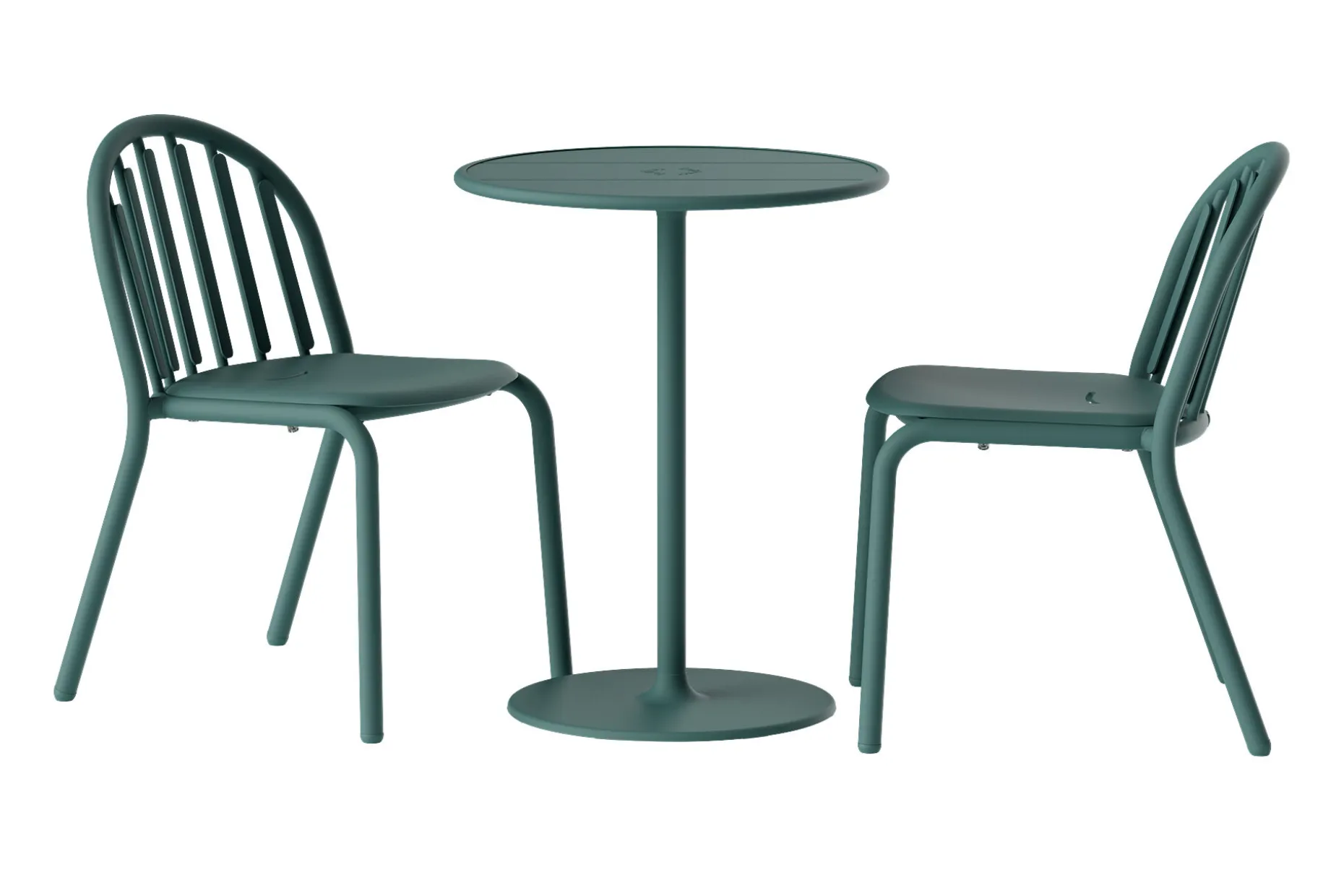 Fred's Bistreau Kleine tuintafel rond, groen, 60x60x76 cm