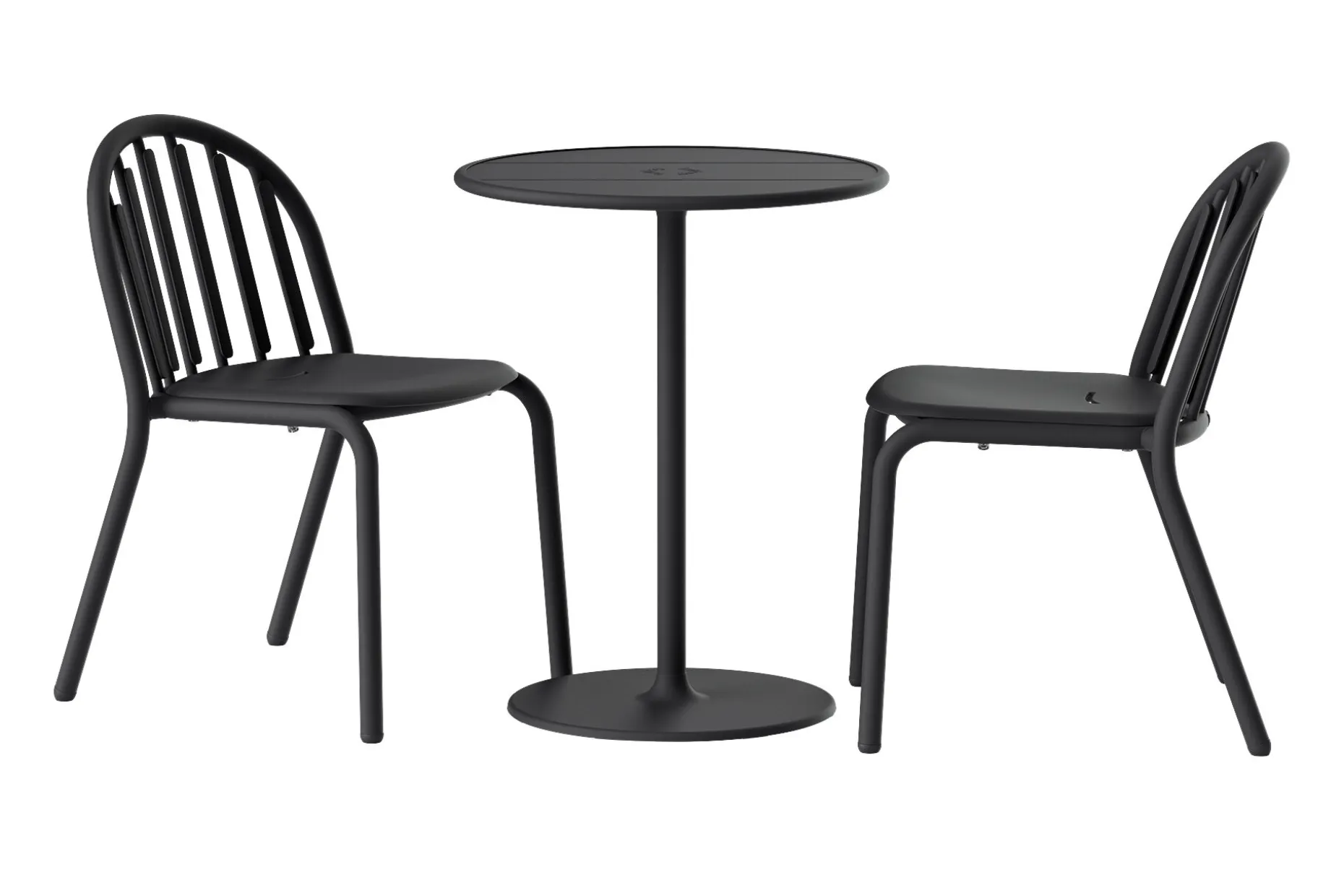 Fred's Bistreau Kleine tuintafel rond, zwart, 60x60x76 cm