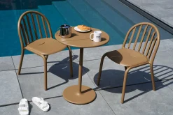 Fred's Bistreau Kleine tuintafel rond, bruin, 60x60x76 cm