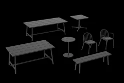 Fred's Medium Table Tuintafel, zwart, 170x90x76 cm