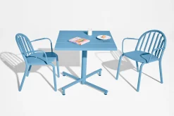 Fred's Square Bistreau Kleine tuintafel vierkant, blauw, 80x80x76 cm