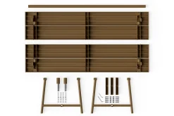 Fred's Table Tuintafel, bruin, 220x100x76 cm