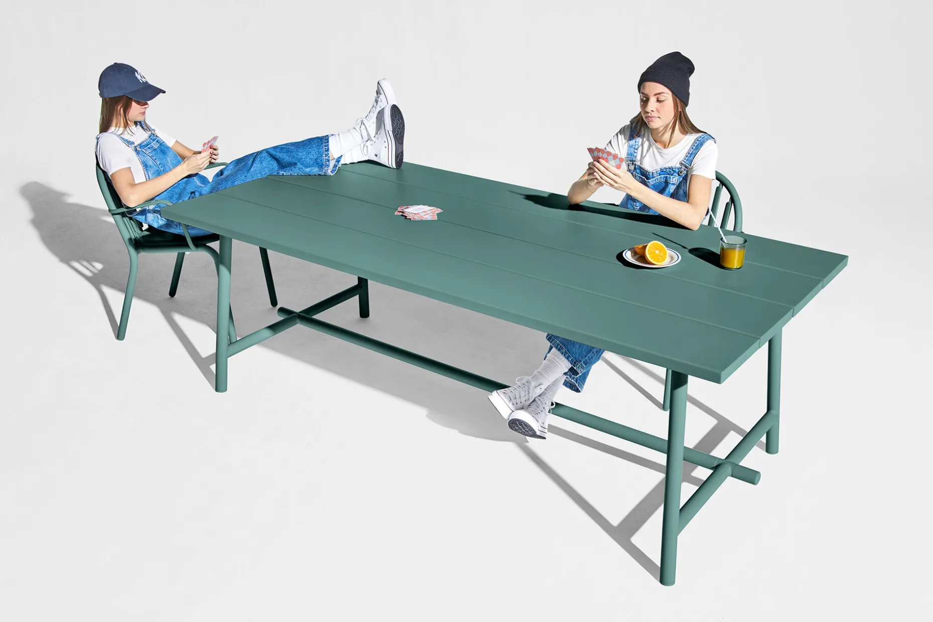 Fred's Table Tuintafel, groen, 220x100x76 cm