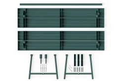 Fred's Table Tuintafel, groen, 220x100x76 cm