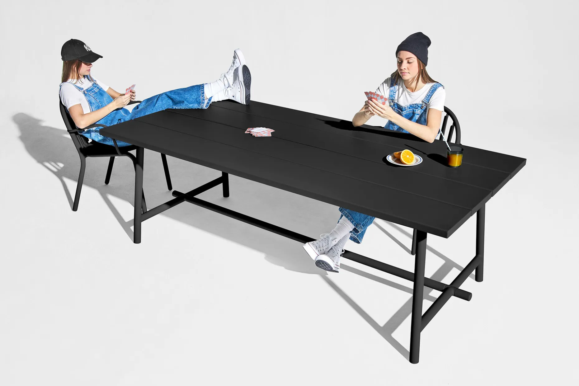 Fred's Table Tuintafel, zwart, 220x100x76 cm