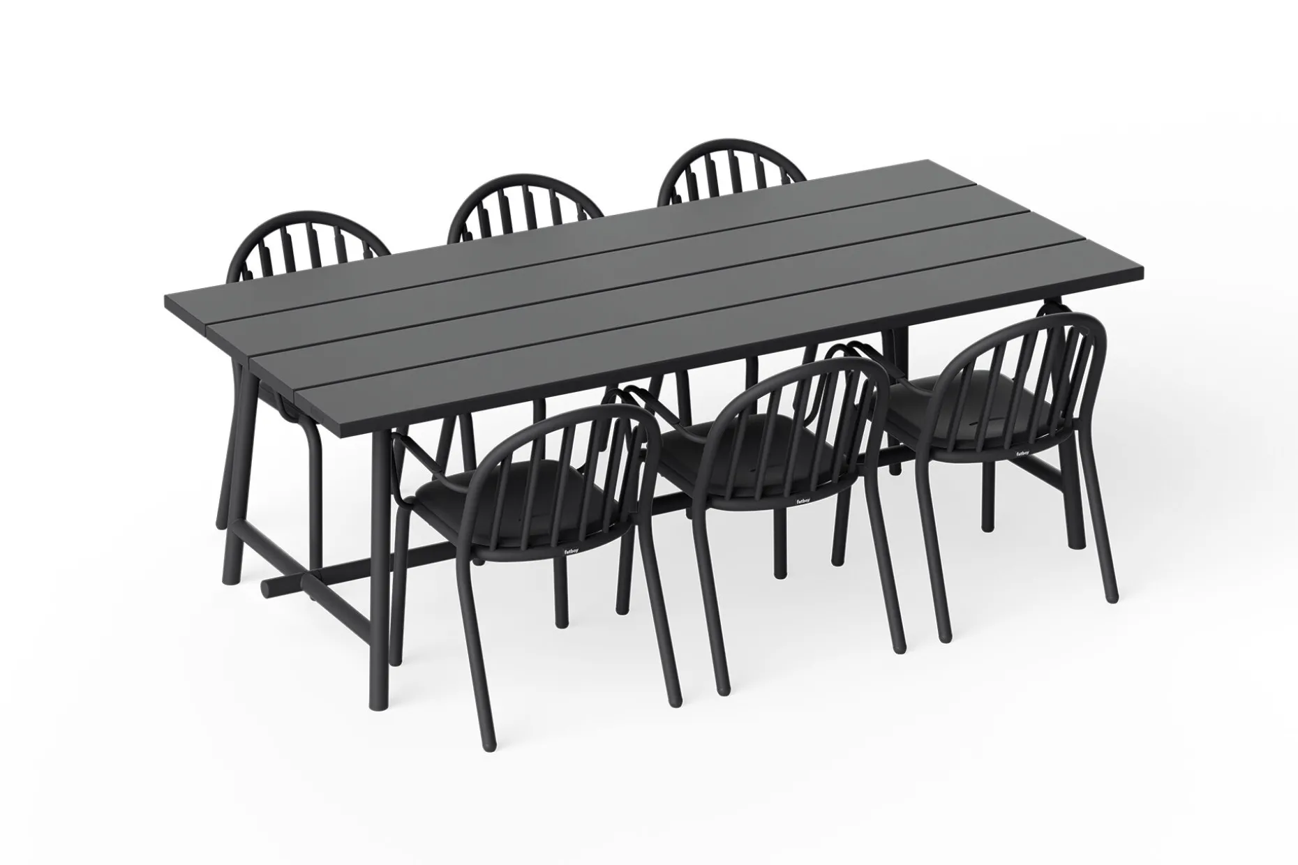Fred's Table Tuintafel, zwart, 220x100x76 cm