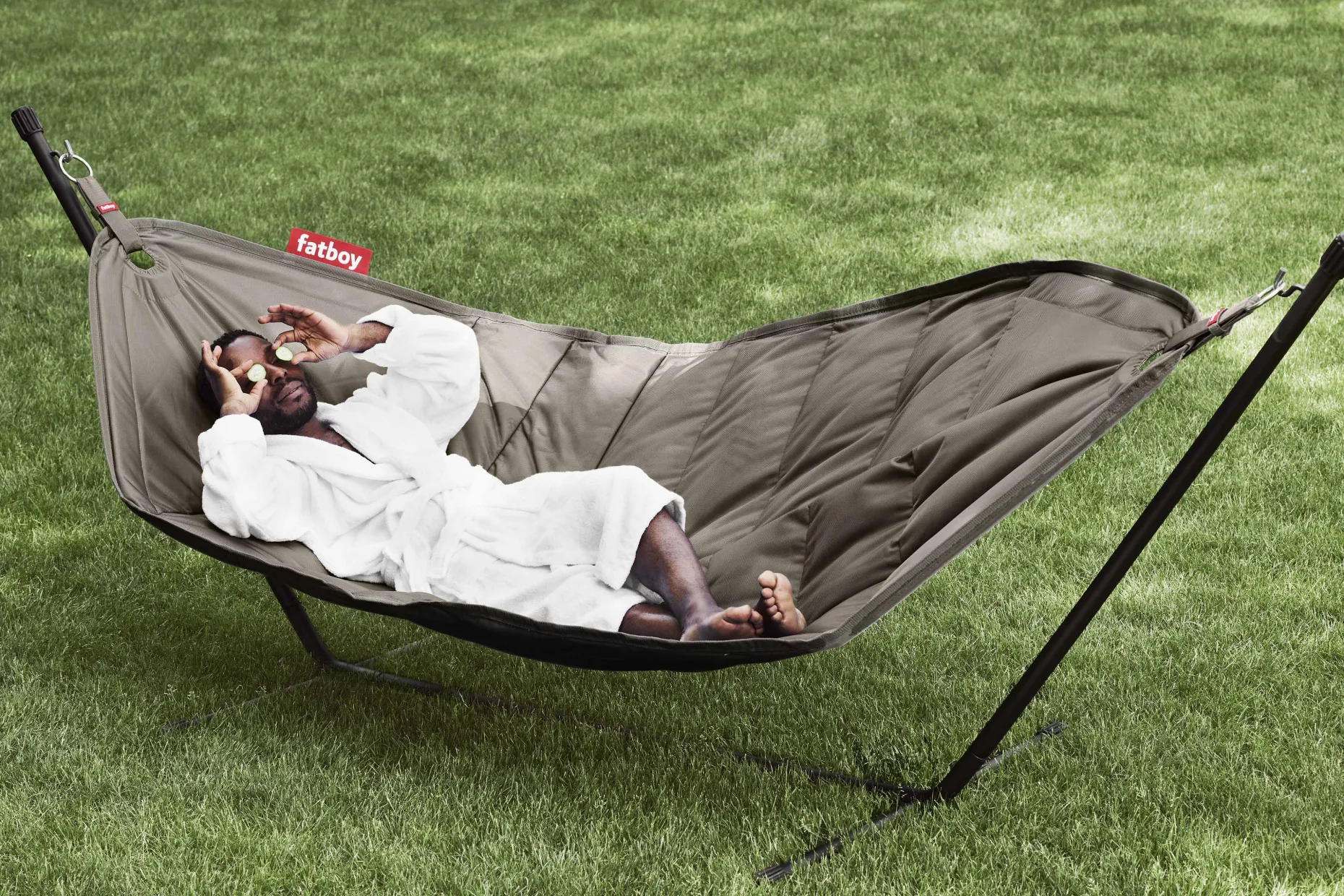 Headdemock Taupe Hangmat met standaard, 270x138x110 cm