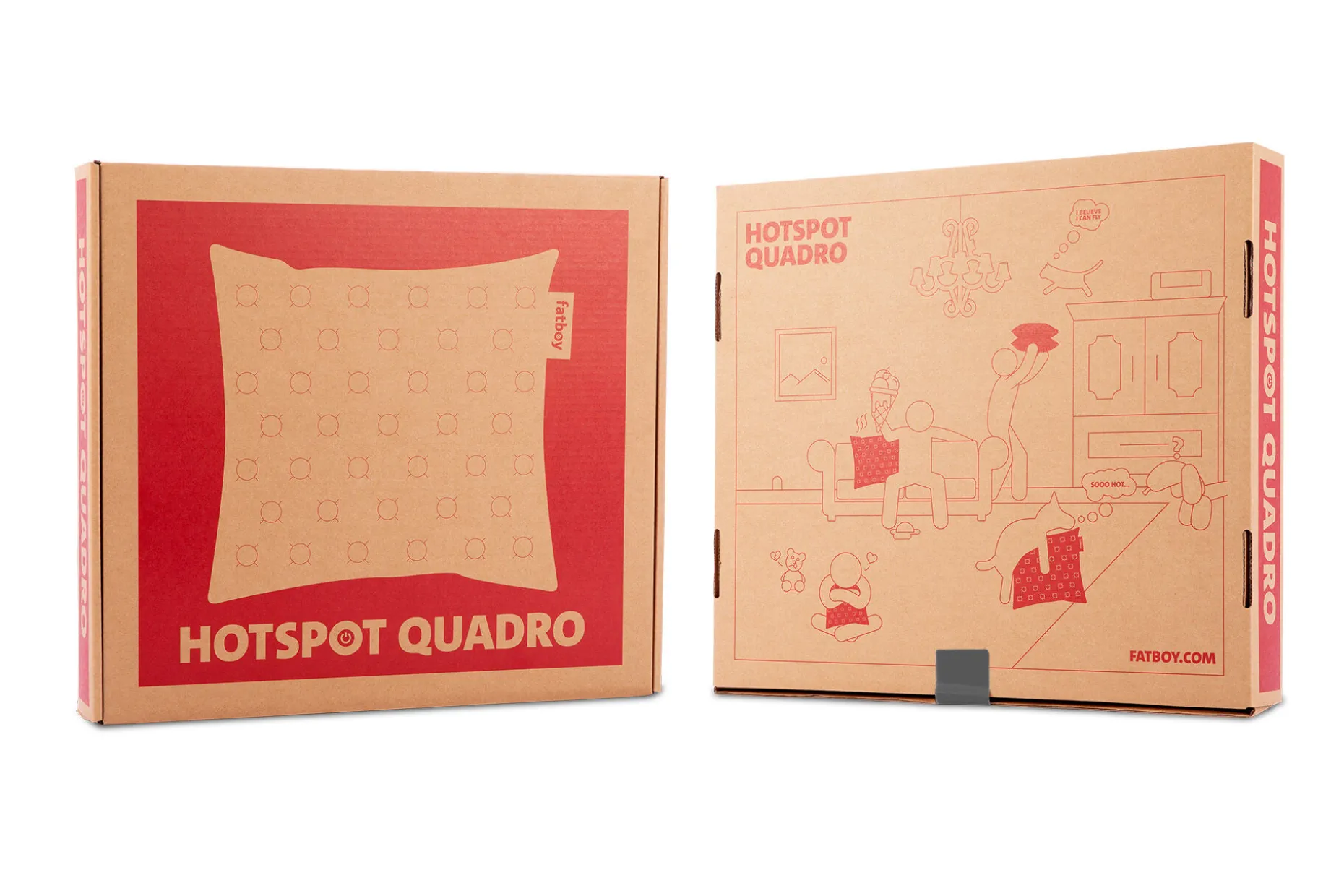 Hotspot Pillow Quadro Warmtekussen, grijs, 45x45x17.5 cm