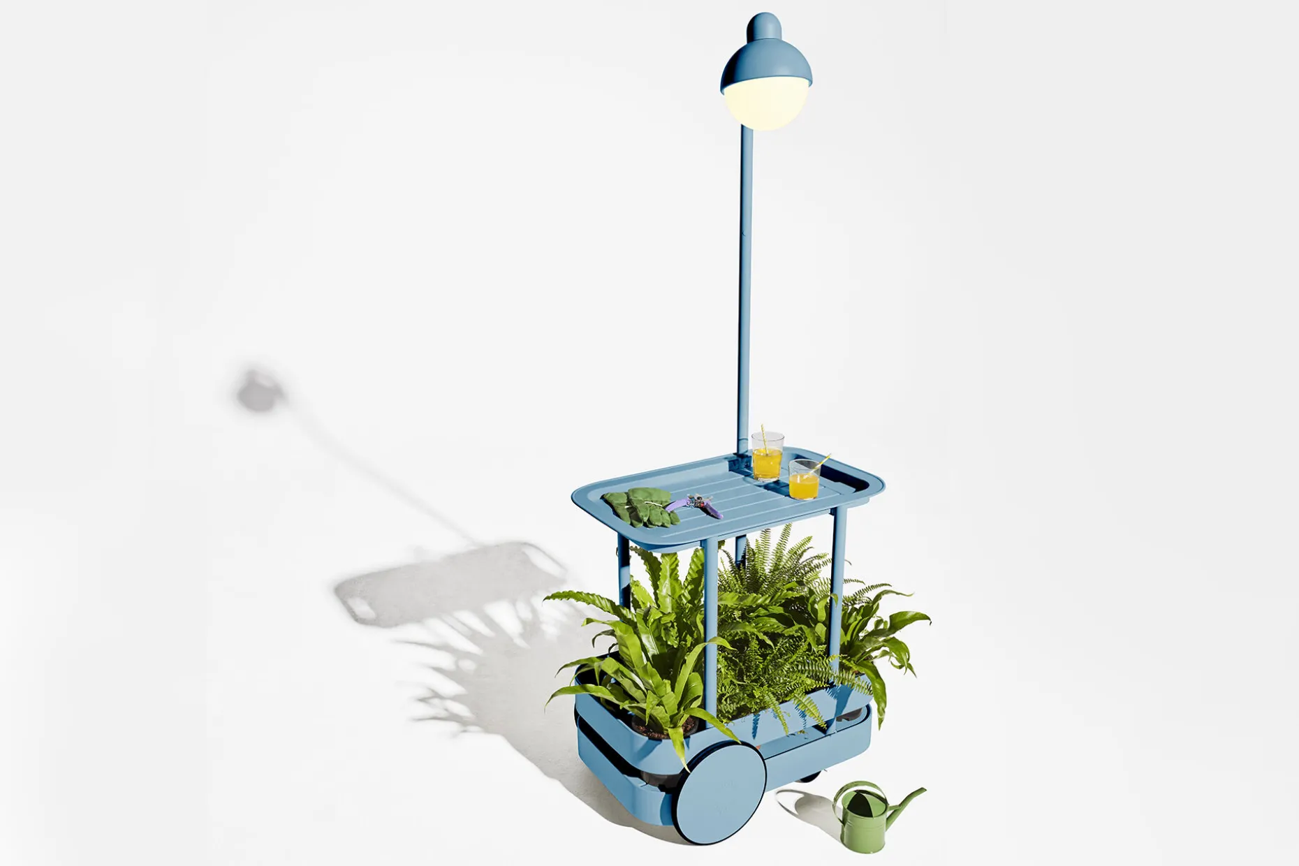 Jolly Trolley Verrijdbare bartafel, blauw, 78x55x200 cm