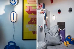 Led's Strip Wandlamp, blauw, 36.5x18.9x7 cm