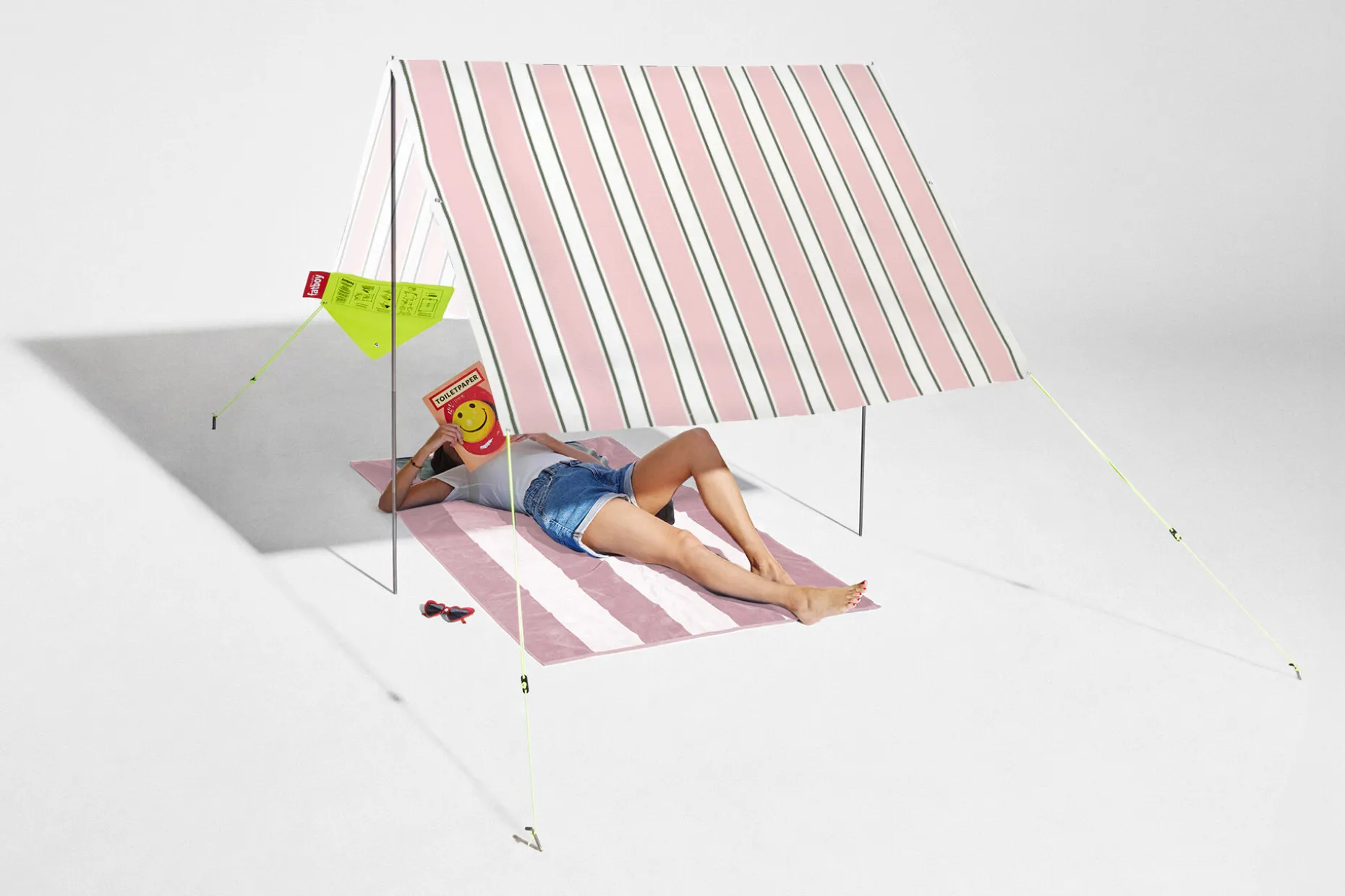 Miasun Draagbare strandtent, wit, 330x190x140 cm