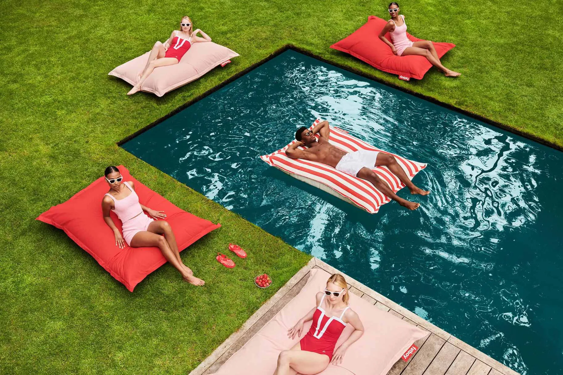 Original Floatzac Drijvende zitzak, rood, 134x180 cm