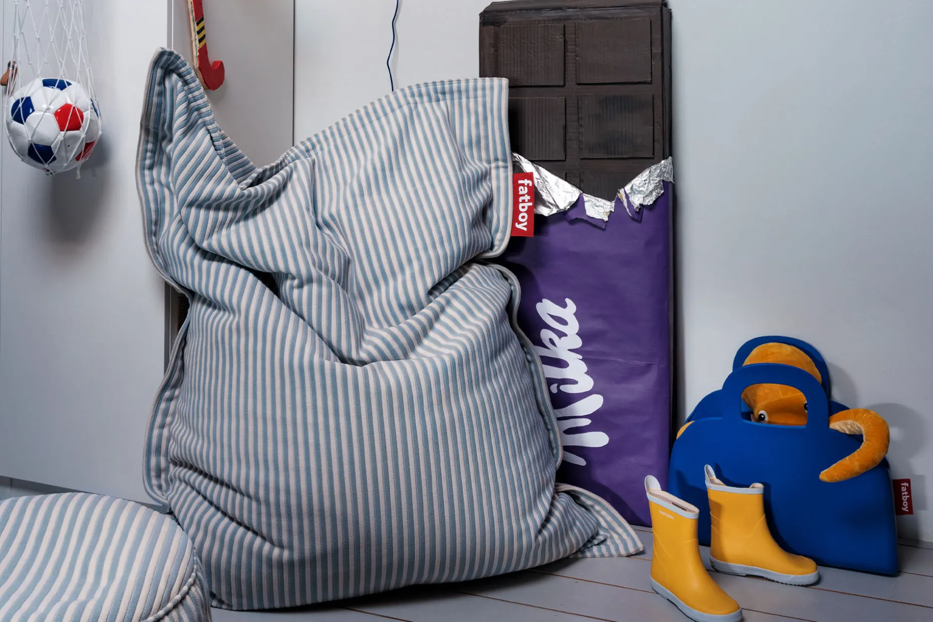Original Slim Terry Badstof zitzak, blauw, 120x155 cm