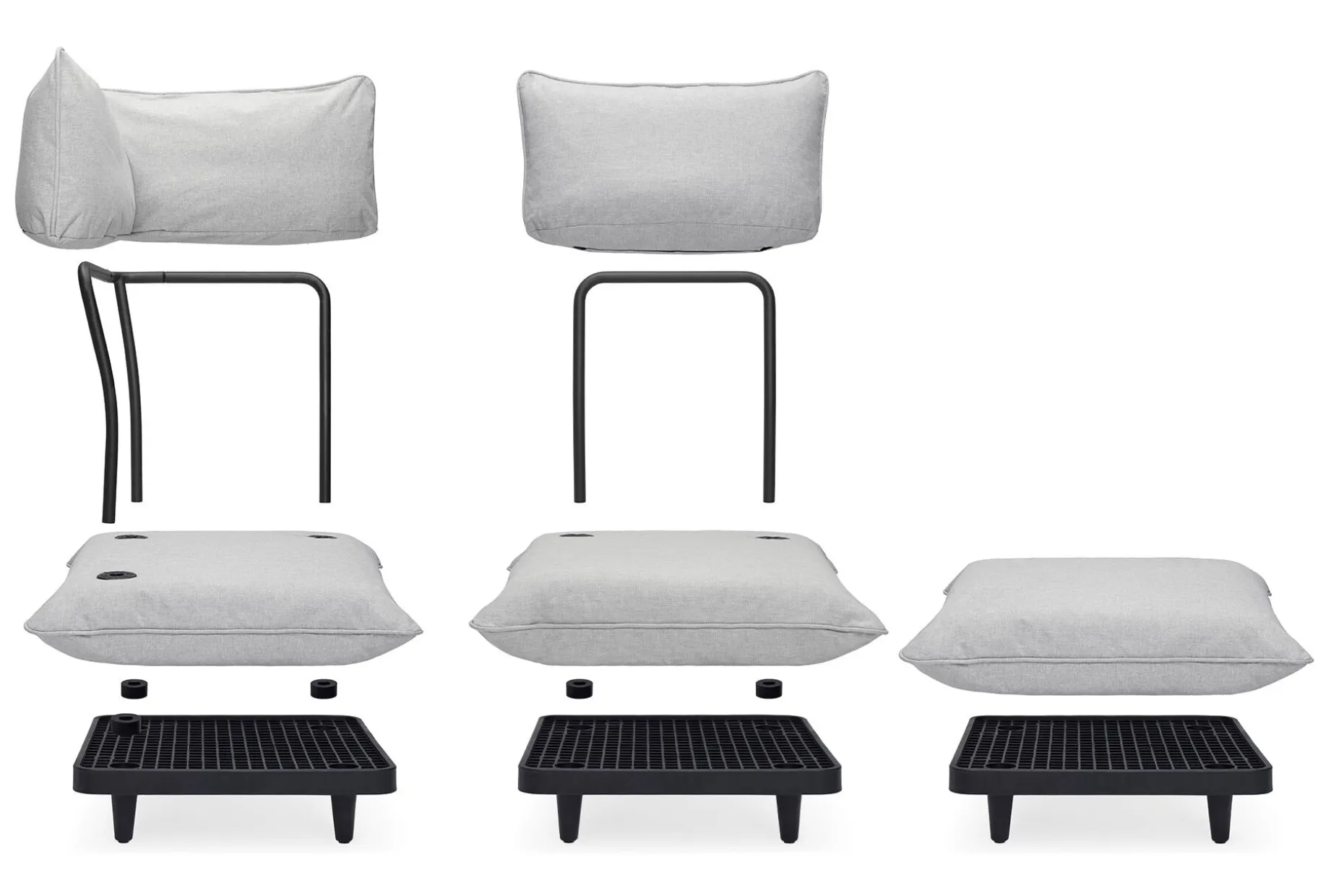 Paletti Corner Seat Modulaire loungestoel hoek, grijs, 100x100x90 cm