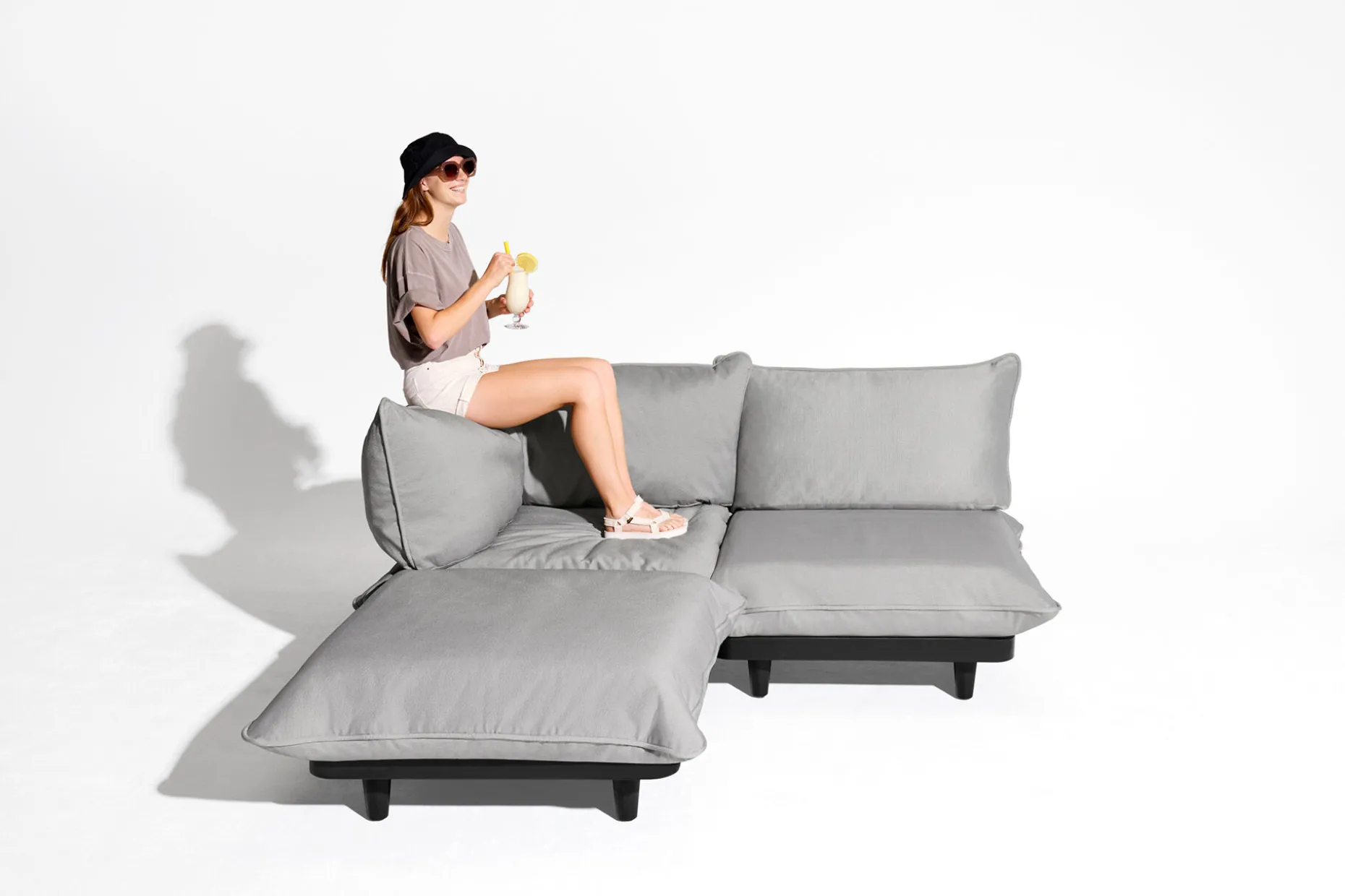 Paletti Corner Seat Royal Modulaire loungestoel hoek, grijs, 100x100x90 cm