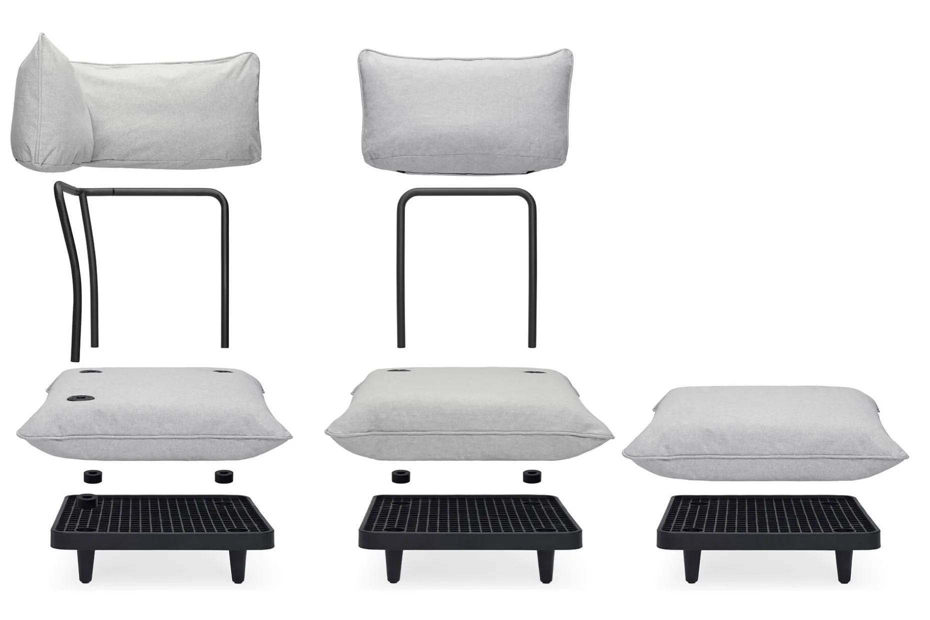 Paletti Daybed Royal Modulaire lounge stoel voor buiten, 190x100x90 cm