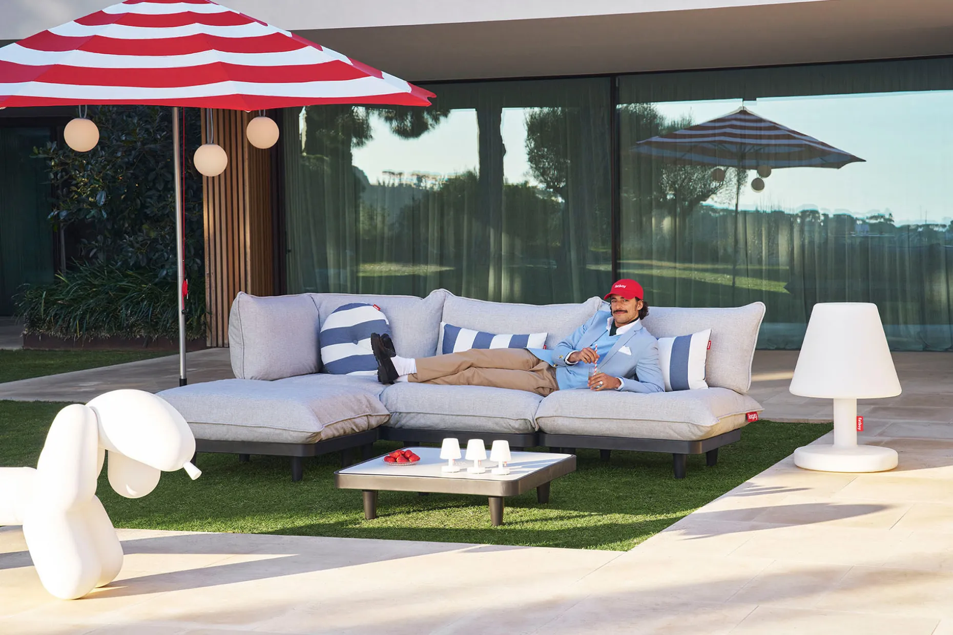 Paletti Hocker Modulaire hocker voor buiten, grijs, 100x100x45 cm