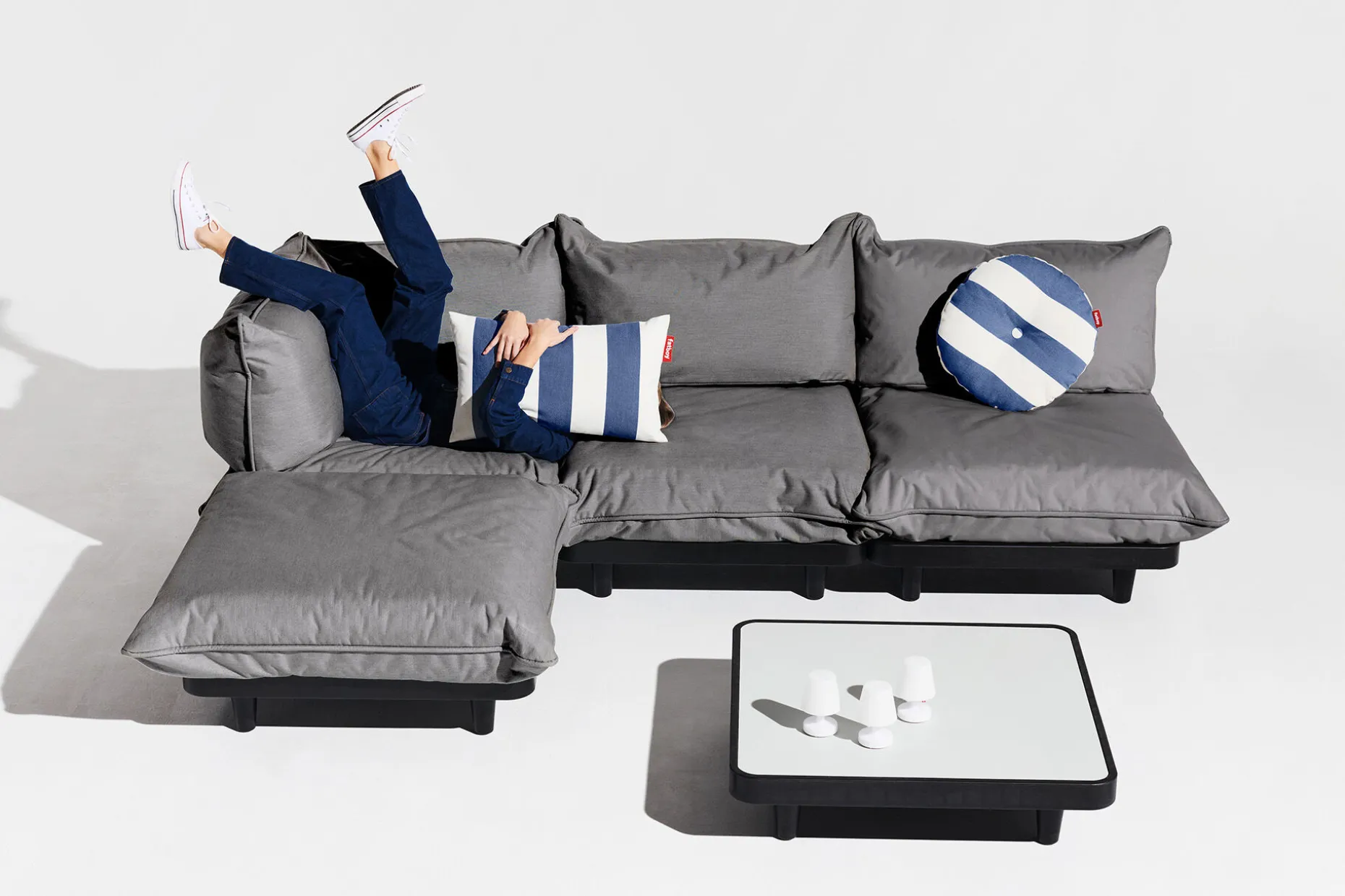 Paletti Hocker Modulaire hocker voor buiten, grijs, 100x100x45 cm