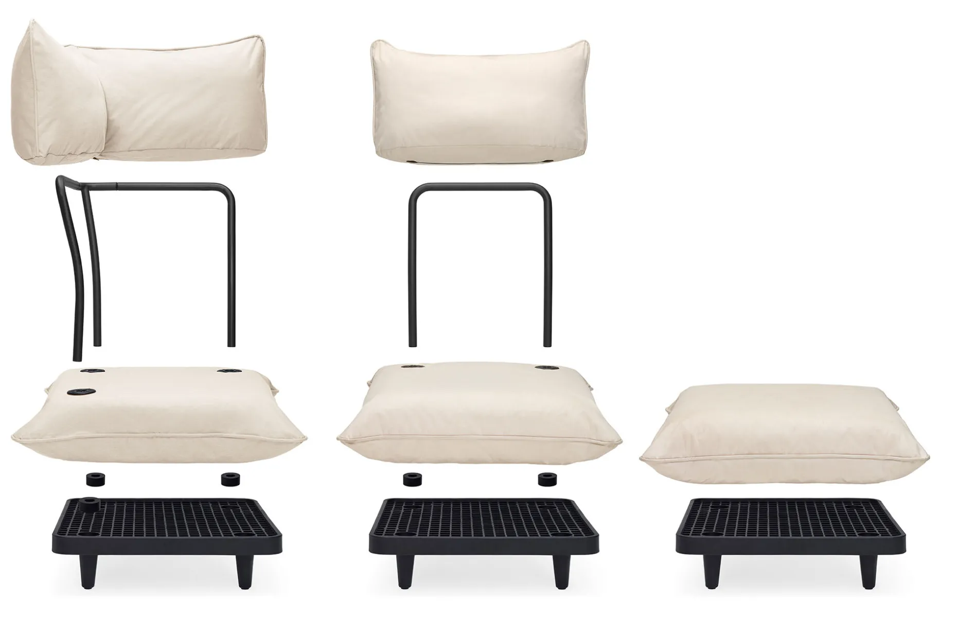 Paletti Lounge Sofa Modulaire loungebank voor buiten, 190x100x90 cm