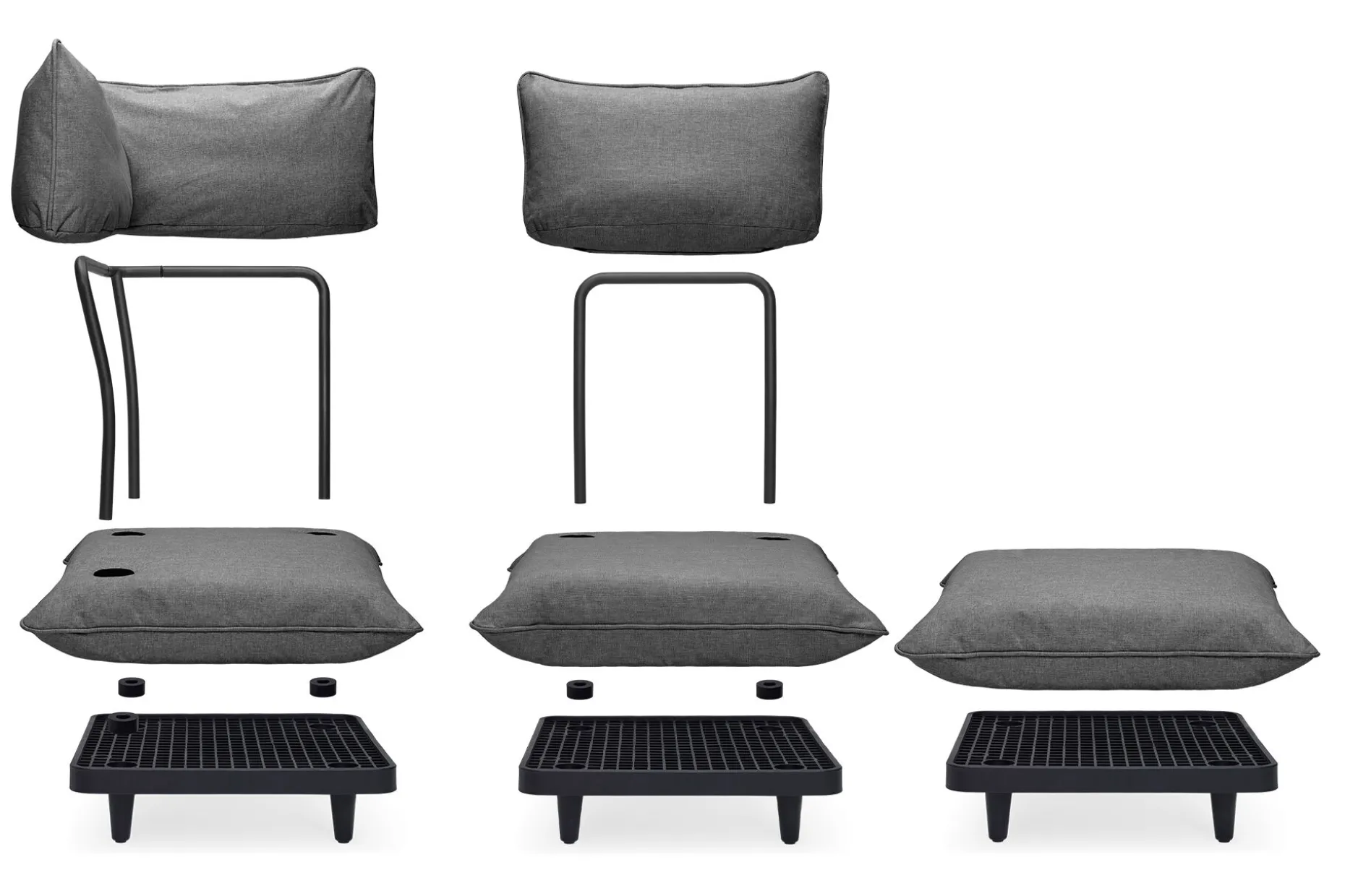 Paletti Set Medium + Table Modulaire loungeset voor buiten, 190x190x90 cm
