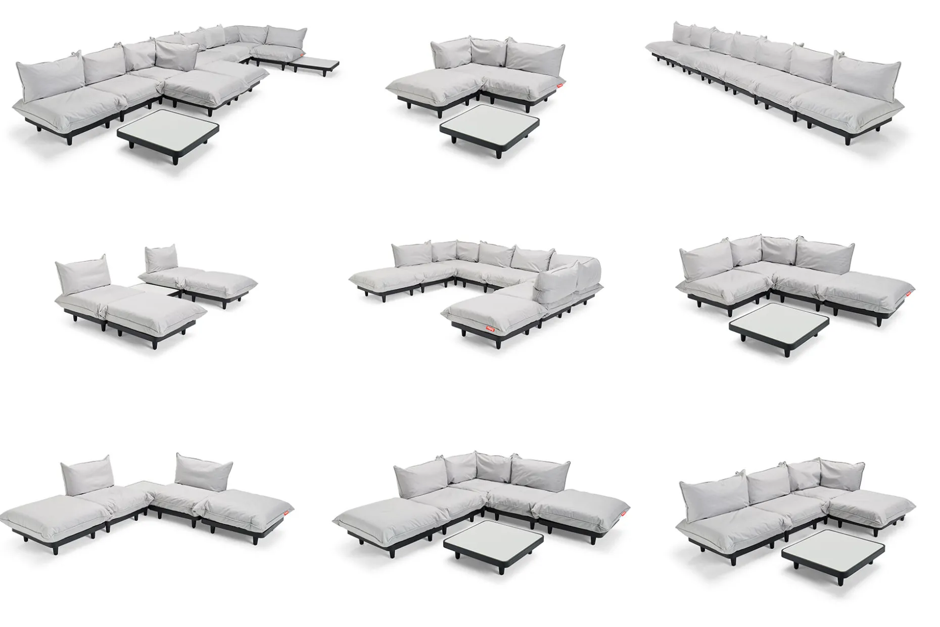 Paletti Set Medium Royal + Table Modulaire loungeset voor buiten, 190x190x90 cm