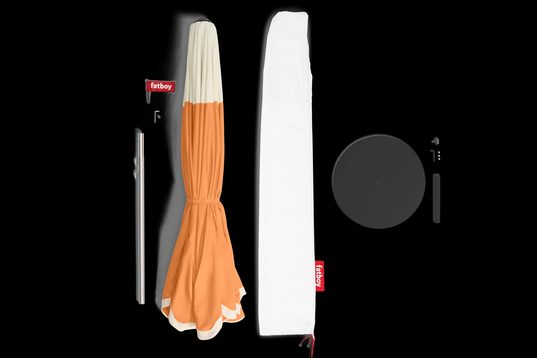 Pensol + Base Black Parasol met voet, 350x350x280 cm