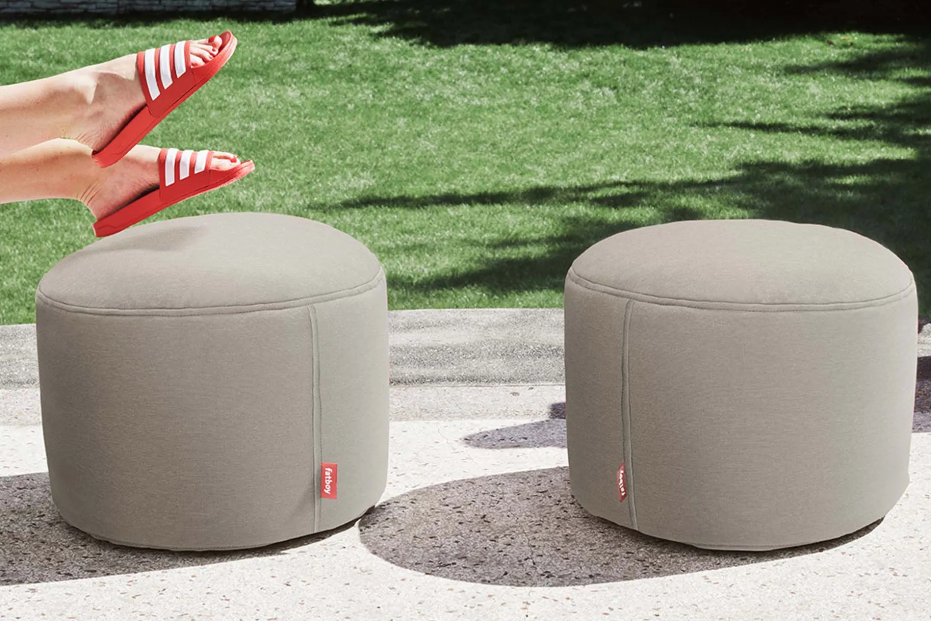 Point Outdoor Poef voor buiten, grijs, 50x50x35 cm