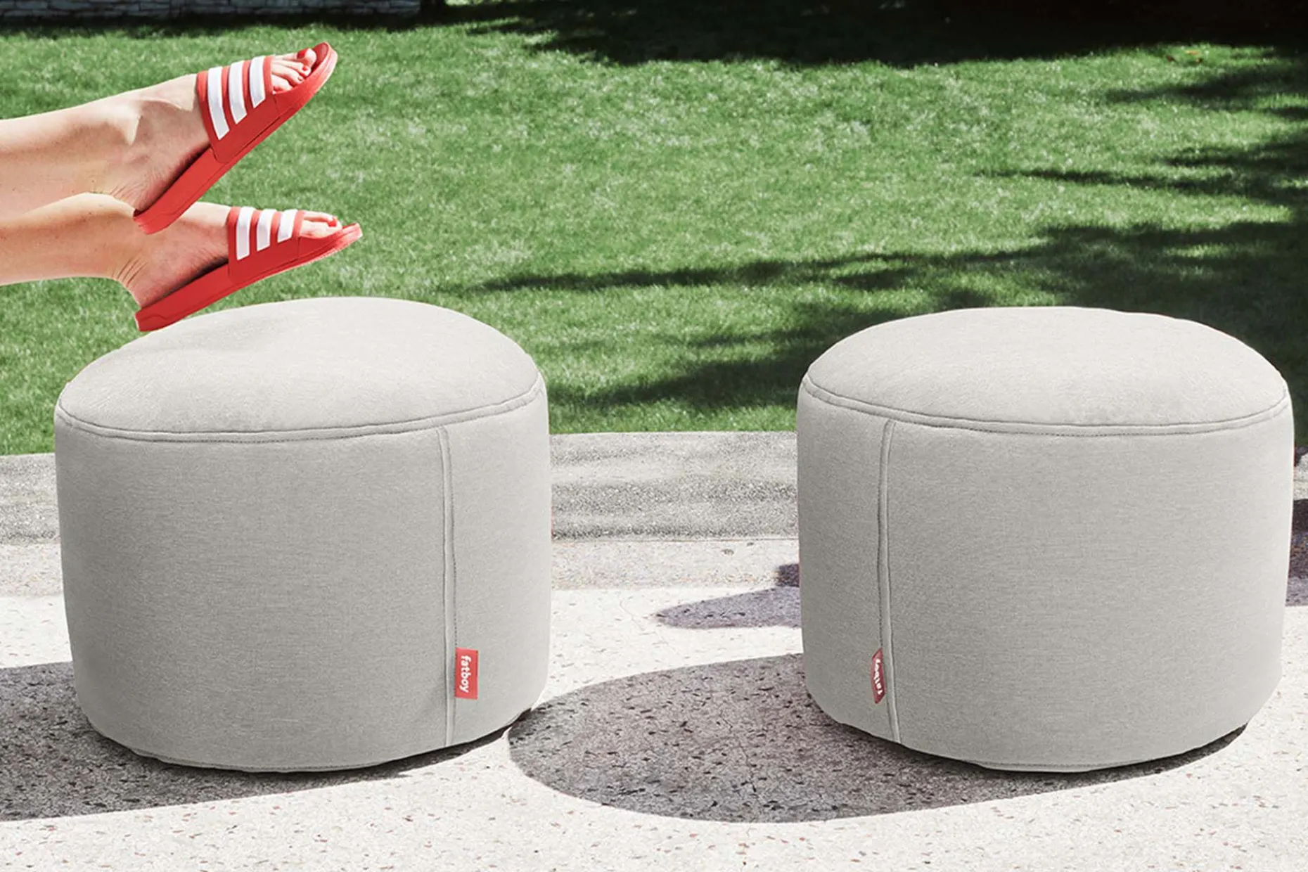 Point Outdoor Poef voor buiten, grijs, 50x50x35 cm